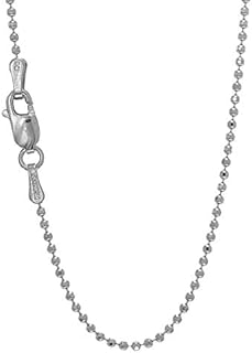14k Solid Yellow Or White Gold 1.2mm Diamond-Cut Bead Ball Chain 16" 18" 20"