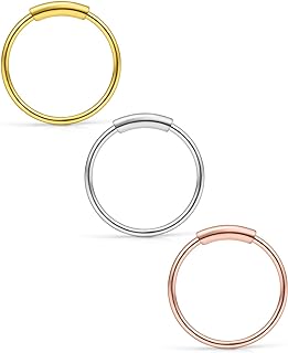 22 Gauge Surgical Steel Hoop Rings with Nickel-Free Material for Nose, Eyebrow, Tragus, Lip, Ear Piercing in Sleek Design