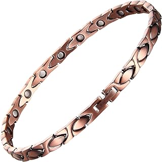 MagEnergy Women's Copper Anklet in Pure Copper with Adjustable XO Style Design