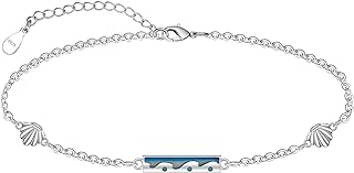 FLECHAZO Ankle Bracelets for Women 925 Sterling Silver Anklet Animals/Ladybug/Clover/Hat/Wave Double Layer Anklet Adjustable 9 to 10 Inches Flexible Fit Anklets