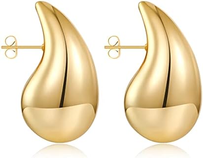 FAMARINE Gold Drop Earrings for Women Waterdrop Gold Earrings Fashion Jewelry Gift