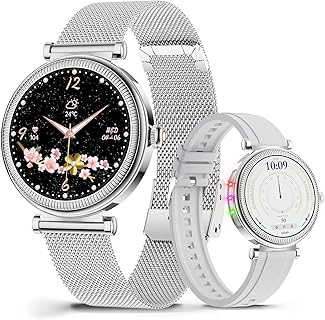 Osznmmg レディーススマートウォッチは丸型で通話機能付、軽量28gでIP67防水、防塵と100種類の運動モード搭載。日常使いに最適