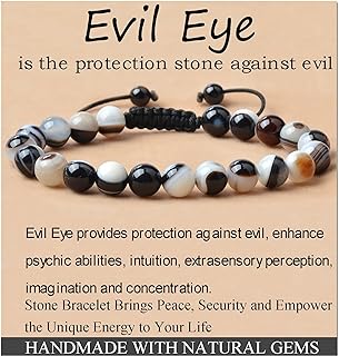 MASSIVE BEADS Evil Eye Agate Adjustable Bead Bracelet Series