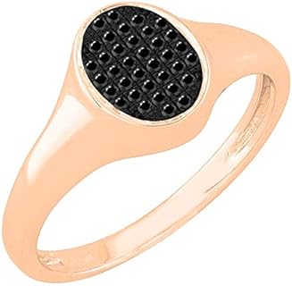 Dazzlingrock Collection 0.12 Carat (ctw) Ladies Micropave Oval Shape Engagement Ring, Available in Various Round Diamonds & Metal in 10K/14K/18K Gold & 925 Sterling Silver