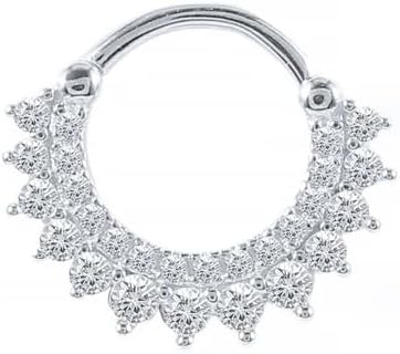 Women's 925 Sterling Silver Dual-Layer Zircon-Inlaid Hoop Earrings with Latch Back Design