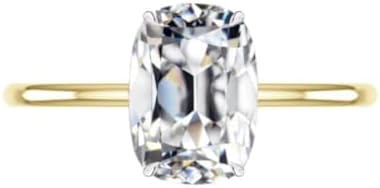 1 CT Elongated Antique Cushion Old Mine Cut Colorless Moissanite Engagement Rings for Women, Solitaire Pave Handmade Moissanite Diamond Bridal Wedding Ring, Anniversary Propose Gifts Her