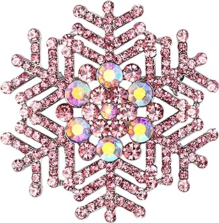 Pin Clasp, Snowflake Brooch, No Gemstone, Perfect for Women, Distinctive Snowflake Flower Design by EVER FAITH