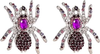 EVER FAITH Halloween Austrian Crystal Tarantula Spider Pierced Stud Earrings
