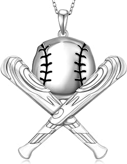 Baseball Necklace 925 Sterling Silver Sports Necklace Pendant Jewelry Gift for Women Girl