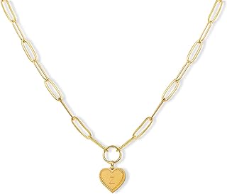 Gold A-Z Initial Necklace Heart Initial Pendant Necklaces Letter Choker Necklace For Women Girls Birthday Valentine's Day Mother's Day Gift