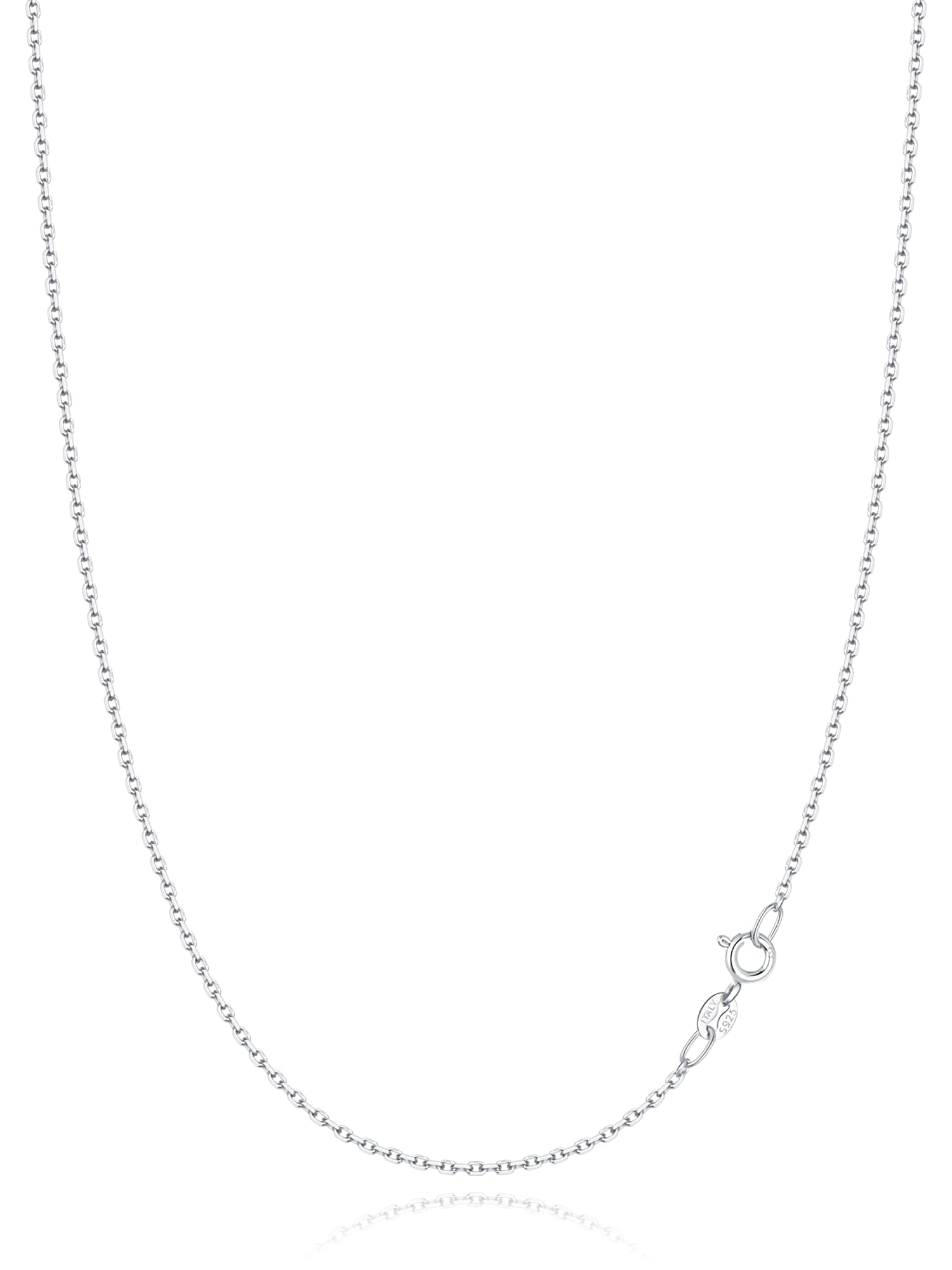 Italian 18K Over Gold Solid 925 Sterling Silver Necklace for Women, 1.2mm Cable Chain Necklace Chains for Women Girs, Shiny & Sturdy Women's Chain Necklaces 16-28 Inch