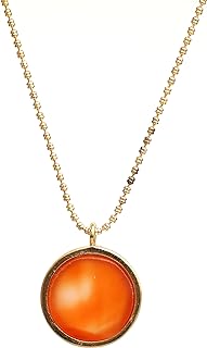 Gempires Mother's Day Jewelry Gold Plated Coin Disc Pendant Necklace, Locket Pendant Necklace, Fancy Circle Necklace, Lightweight, 18 inch Diamond Ball Chain, Gift for Her