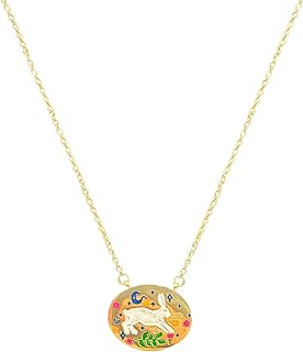 Rabbit Necklace Handmade Colored Enamel Easter Oval Pendant Necklace 18K Gold Electroplated Titanium Steel Pendant Necklace