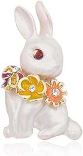 Enamel Bunny Lapel Pin with Dazzling Zircon - Charming Rabbit Brooch for Women and Men - Unique Cartoon Design