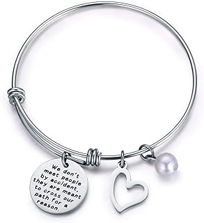 We Don't Meet People by Accident They are Meant to Cross Our Path for A Reason Bracelet Coworker Leaving Gift Retirement Jewelry Going Away Thank You Bangle Bracelet