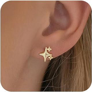 Relveo Gold Earrings for Women Lightweight Thick Earrings 14K Gold Plated Earrings,Chunky Gold Hoop Earrings Jewelry Gifts