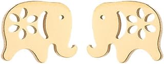 Chic Women's Elephant Stud Earrings with Sturdy Push-back Mechanism in High-Grade Zinc Material