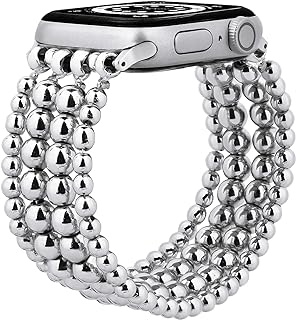 MOFREE Bracelet Compatible with Apple Watch Bracelet Band 41mm/40mm/38mm/42mm/44mm/45mm Series 8 7 6 SE 5 Women Fashion Handmade Elastic Stretch Beaded Strap for iWatch Series 4/3/2/1
