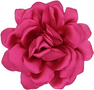 Dainty Satin Fabric Rose Flower Brooch Pin for Women Elegant Silk Camellia Brooch Extra Large Big Camellia Flower Brooch Lapel Pins Hair Clip Pins Wedding Party Dance Banquet Clothes Accessories Jewelry Gifts