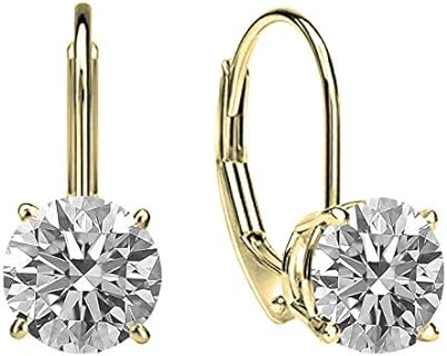 Dazzlingrock Collection IGI CERTIFIED 0.75 Carat (ctw) 14K Gold Round Lab Grown Diamond Ladies Drop Earrings 3/4 CT