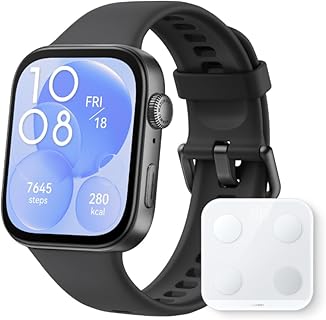 HUAWEI WATCH FIT 3 ブラック、1.82インチのAMOLEDディスプレイとアルミ合金ボディ、GPS内蔵、防水。健康管理に最適なスマートウォッチ。