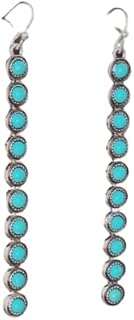 Natural Turquoise Dangle Metal Large Oval Earrings Vintage Statement Teardrop Earrings Bohemian Delicate Cowgirl Hoop Earrings for Women Girls (K)