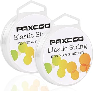 PAXCOO 2 Pack Elastic String for Bracelets, Stretch Magic Elastic String Bead Cord Jewelry Thread for Friendship Bracelet, Necklaces, Clay Beads, Pony Beads