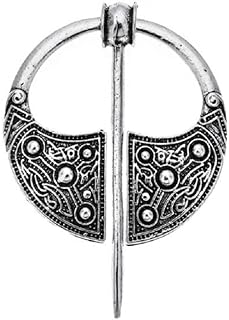 COLORFULBLING Brooch Cloak Pin Scarf Shawl Buckle Clasp Pin Brooch Penannular Brooch for Costume Accessory, Antique Silver, Rose Gold(silver)