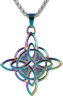 Witches Knot Necklace, Celtic Knot Pendant with Triquetra Trinity