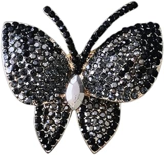 Crystal Rhinestone Butterfly Brooch Pin for Women Girls Elegant Sparkle Butterfly Lapel Pin Wedding Bride Prom Dress Accessories