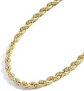 Jewelry Atelier Gold Chain Necklace Collection - 14K Solid Yellow Gold Filled Rope Chain Necklaces for Women and Men with Different Sizes (2.1mm, 2.7mm, or 3.8mm)