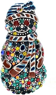 Vintage Snowman Merry Christmas Statement Brooch Pin for Women Girls Fashion Colorful Rhinestone Xmas Snowman Charms Brooches Lapel Pins Dress Accessories Holiday Party Jewelry Gift Mom Daughter