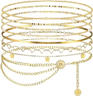 Lobster Clasp Bikini Body Chain - Resin and Glass Beads Waist Chains for Women - Multilayer Boho Design