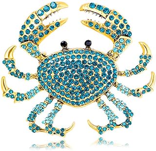 Rhinestone Crab Brooch Luxury Crab Brooch Sparkling Rhinestone Jewelry Cute Marine Animal Neutral Party Office Brooch Corsage Vintage Corsage Alloy Animal Decoration Pins Marine Animal Jewelry Gifts