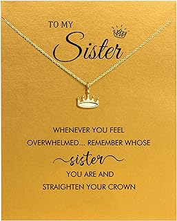 Lobster Clasp Brass and Zinc Crown Pendant Necklace with Cable Chain - Ideal Sister Gift, Mixed Design - No Gemstone