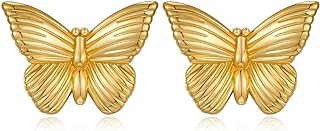 MUYAN Gold Butterfly Stud Earrings for Women Dainty Butterfly Earrings Everyday Fashion Jewelry Gift