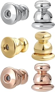 Earring Backs Replacements for Studs, 6pcs Multi Color Pierced Bullet Earring Backings for Droopy Ears Heavy Earrigns Replacement Safety Post Push Lifter Support Backers for Diamond Stud,3 Color
