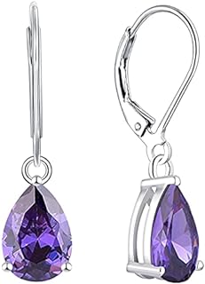 YL Dangle Drop Earrings 925 Sterling Silver Teardrop Leverback Earrings Birthstone Jewelry Gifts for Women
