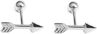 Izpack 18G Arrow Cartilage Stud Earrings Sterling Silver 925 for Women Girls Men Minimalist Helix Tragus Small Earring Studs Ear Piercing Barbell Bar Screw Back Ball Jewelry Gifts Sensitive Ears