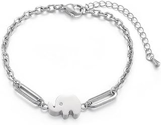 Lobster Claw Clasp Stainless Steel Elephant Charm Bracelet Ideal Gift for Boss, Staff or Women - Lucky Coworker Leaving Present
