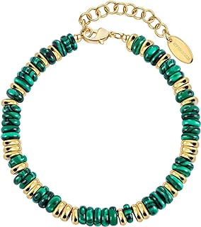 Diamond Beaded Bracelet for Women and Girls with Bead and Link Chain and Lobster Claw Clasp in Brass, Stunning Multicolor Natural Stone Design