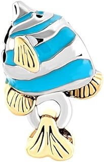 SBI Jewelry Blue Fish Charm Compatible with Pandora Charm Bracelet Animal Christmas Family Gold Silver Tropical Sea Ocean Dangle Gift Pendant Birthday Anniversary