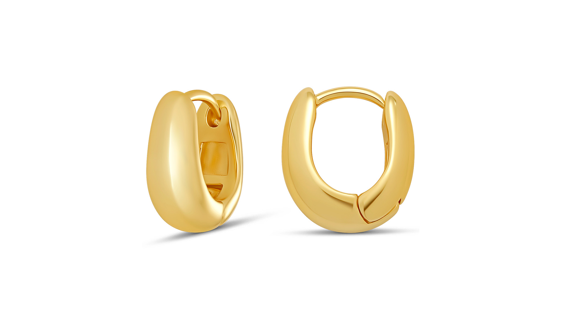 Amazon Essentials 14K Gold or Sterling Silver Plated Teardrop Huggie Hoop 12mm