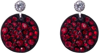 Chic Black Round Stud Earrings with Push Back and Cubic Zirconia Gems for Bridal, Wedding, Prom & More, Dazzling Brass and Sunshine Design