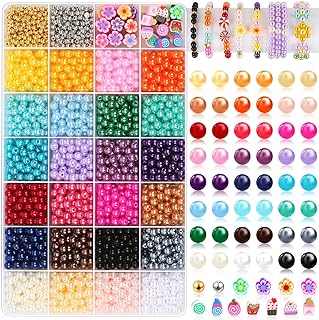 LifeisLuck Multicolor Pearl Beads for Jewelry Making, Includes Gold & Silver Spacer Beads & Cute Clay Beads, Ideal for DIY Bracelet & Craft Creation