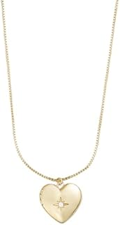 Wanderlust + Co Heart Locket Necklace 14K Gold Plated/Rhodium Plated Jewelry Hypoallergenic Shower-safe