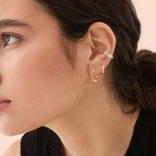 Senteria Small Gold Hoop Earrings for Women 3 Pairs 925 Sterling Silver 14K Gold Plated Small Huggie Hoop Earrings Set for Girls (13mm 15mm 20mm)