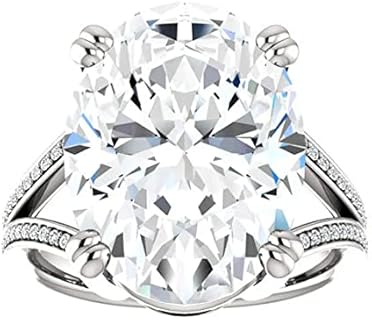 Riya Gems 10CT Oval Moissanite Engagement Ring 10K 14K 18K Solid Gold Moissanite Diamond Ring 925 Sterling Silver Solitaire Engagement Ring Wedding Ring For