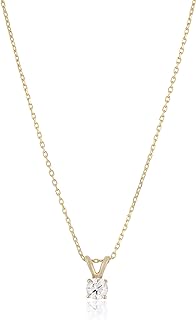 Amazon Collection 14k Gold Round-Cut Diamond Solitaire Pendant Necklace