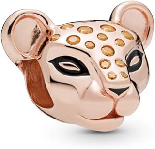 Bellestory Sparkling Lion Princess Charm Authentic Sterling Silver Animal Rose Bead fit European Bracelets